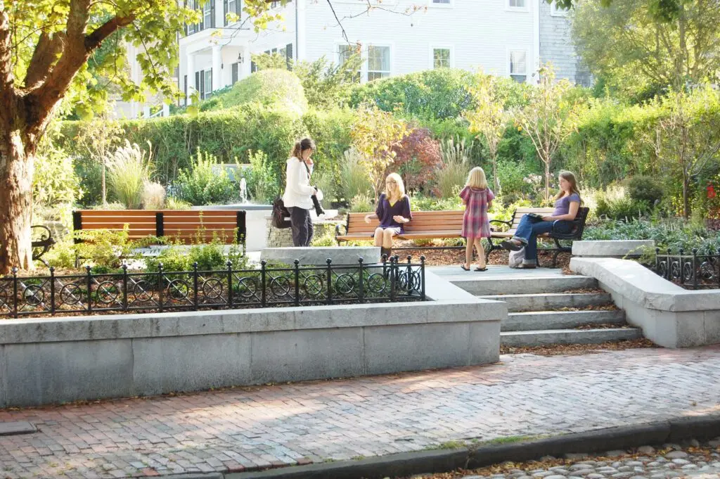 At Main and Fair Street, the Land Bank obtained a lot too small to build a home on. It used to be a private yard and croquet court. DBLA was recruited to make a beautiful public space.